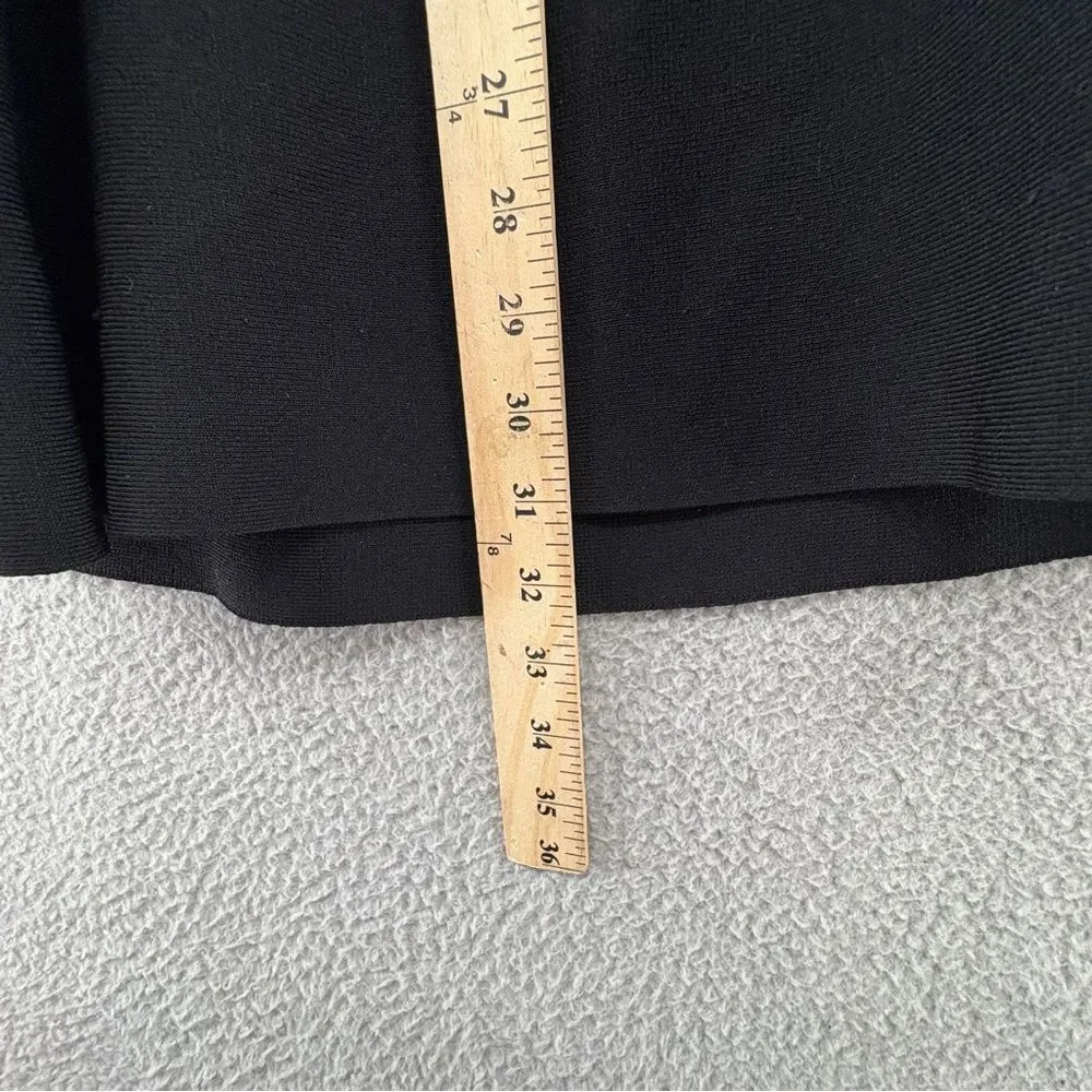 Sandro Paris Black Knit Midi Flare Skirt Striped Waist Size 2
